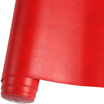 Smooth Solid Color Red Faux Leather Roll 12"X53"(30cmX135cm), Material for Making Crafting, Making Handicrafts, Leather
