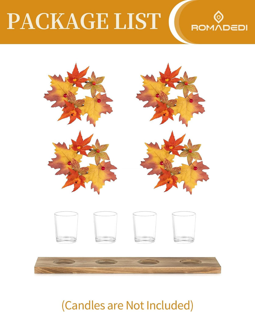 Fall Table Centerpiece, Thanksgiving Decor, 15.7 - Set of 4