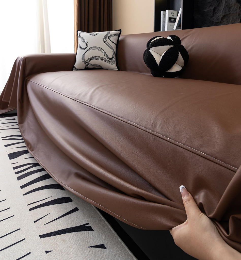 Waterproof Thick PU Leather Sofa Covers for Sectional Sofa Luxury Couch Cover for Dogs Loveseat Covers Futon Cover L