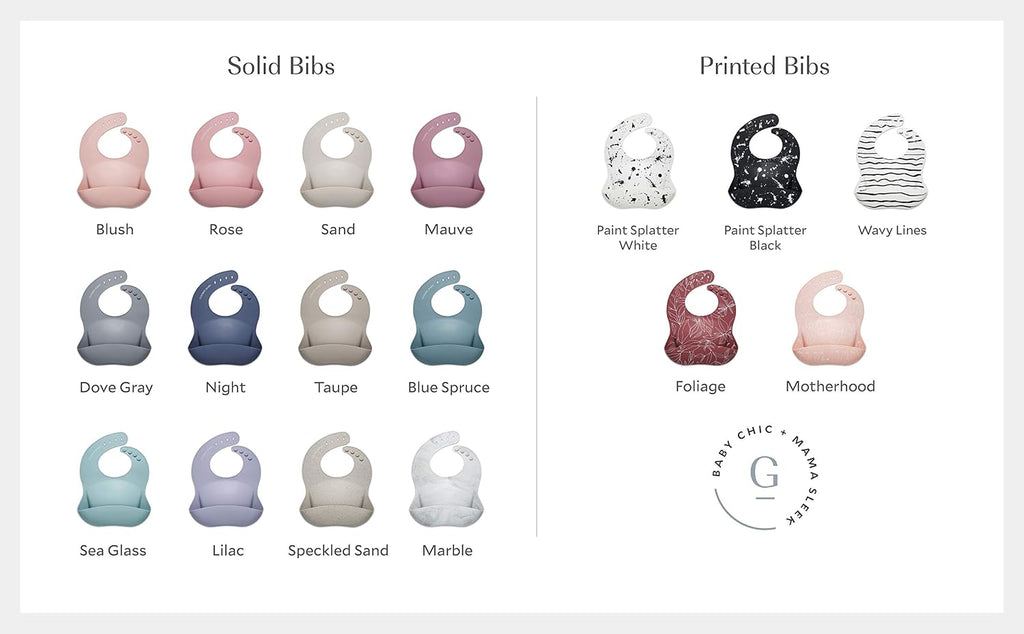 Silicone Baby Bibs for Girls and Boys - Waterproof Bib Set for Babies and Toddlers - BPA Free Feeding and Weaning