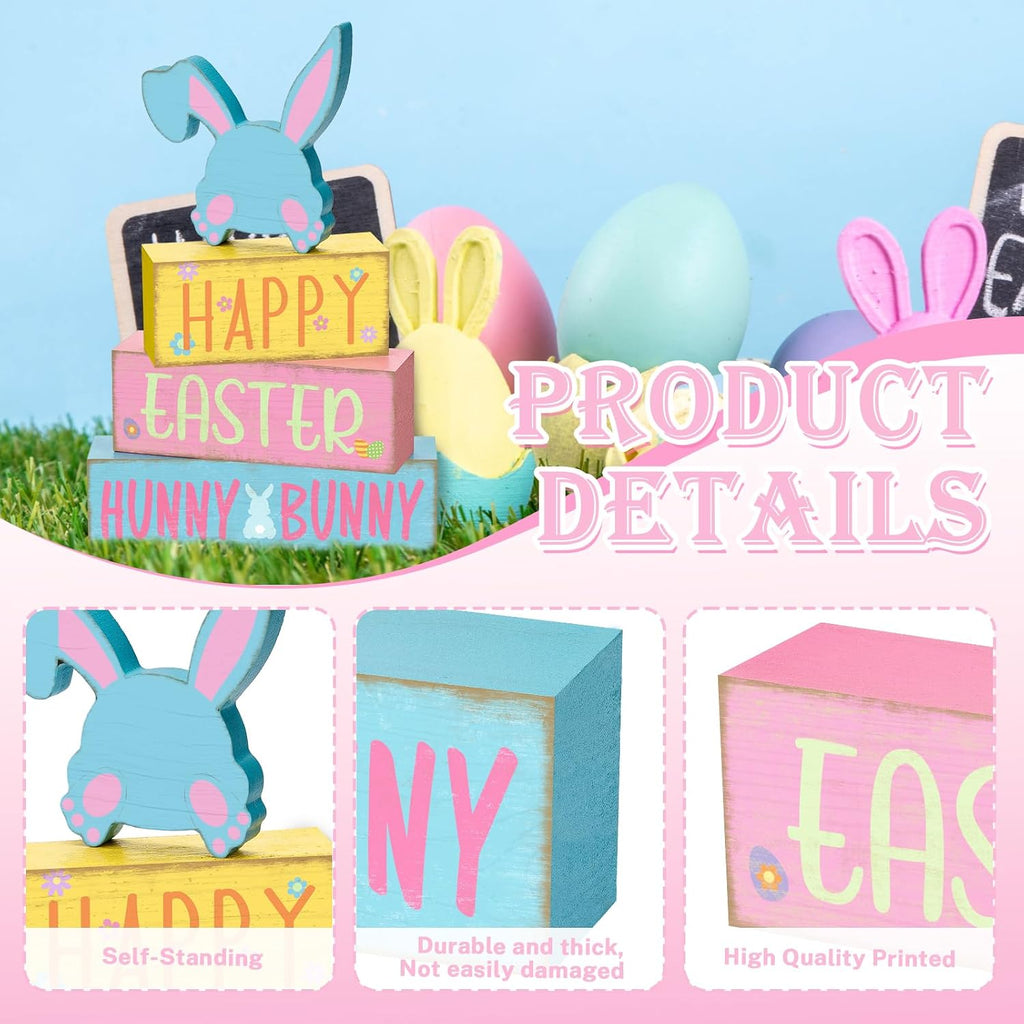 Tiered Tray Decor Set, , Wooden Table Sign, Spring Easter - Set of 4
