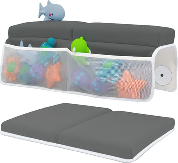 Comfortable Baby Bath Kneeler and Elbow Rest Pad Set - 1.5 Inch, Dark Grey