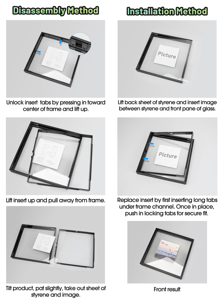 11x14 Gold Aluminum Floating Picture Frame, 3 Pack