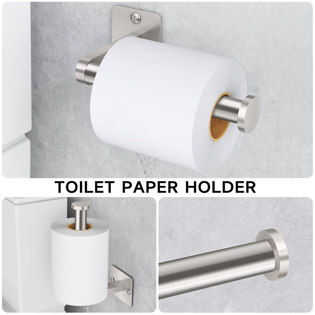 Brushed Nickel Bathroom Accessories Set, 4 PCS Bathroom Hardware Set