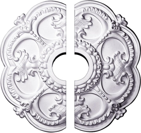 18"OD x 3 1/2"ID x 1 1/2"P Rotherham Ceiling Medallion, Fits Canopies up to 3-1/2", 2 Piece