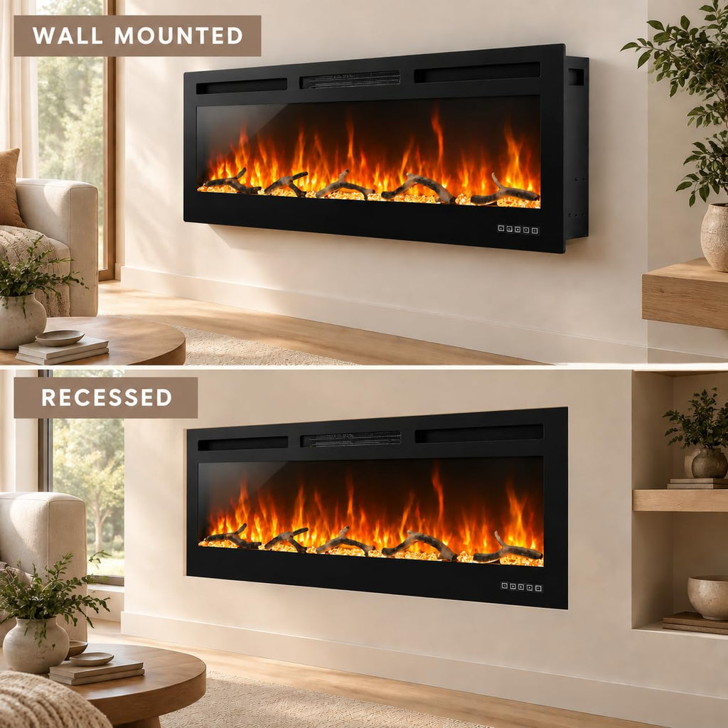 50 Inch Smart Electric Fireplace, WiFi & Alexa Smart Control