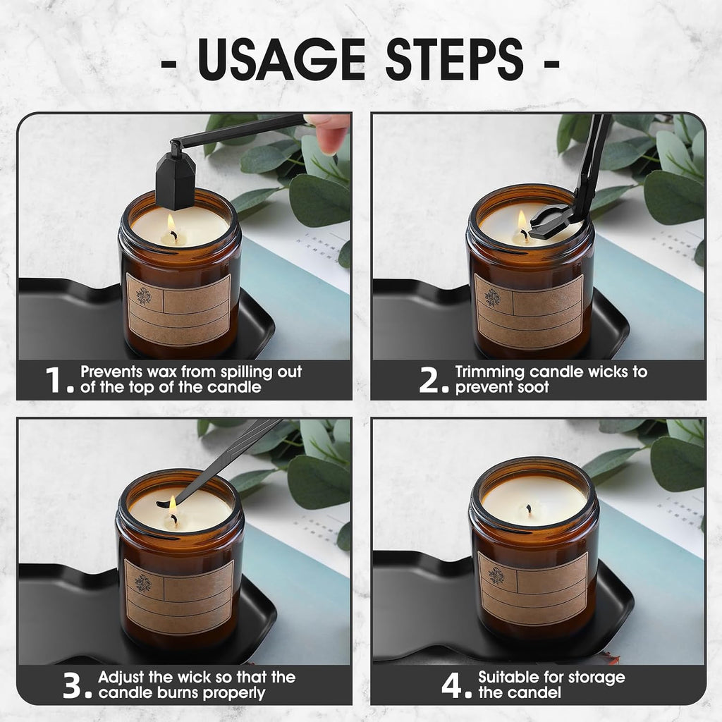 Candle Wick Trimmer, Candle Snuffer, Wick Dipper and Tray Holder