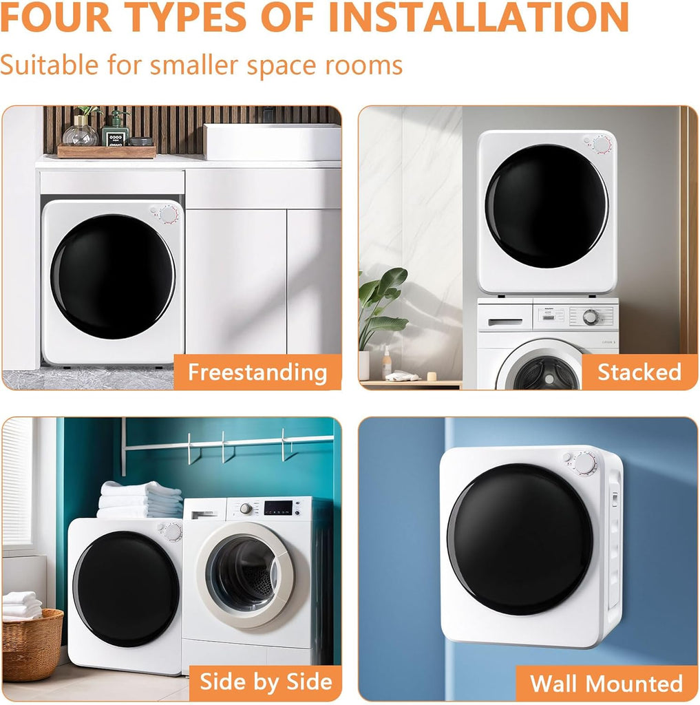 Portable Washer and Dryer Combo Set, 1.6 Cu.Ft Portable Clothes Dryers,22 lbs Twin Tub Washing Machine, Compact Washer