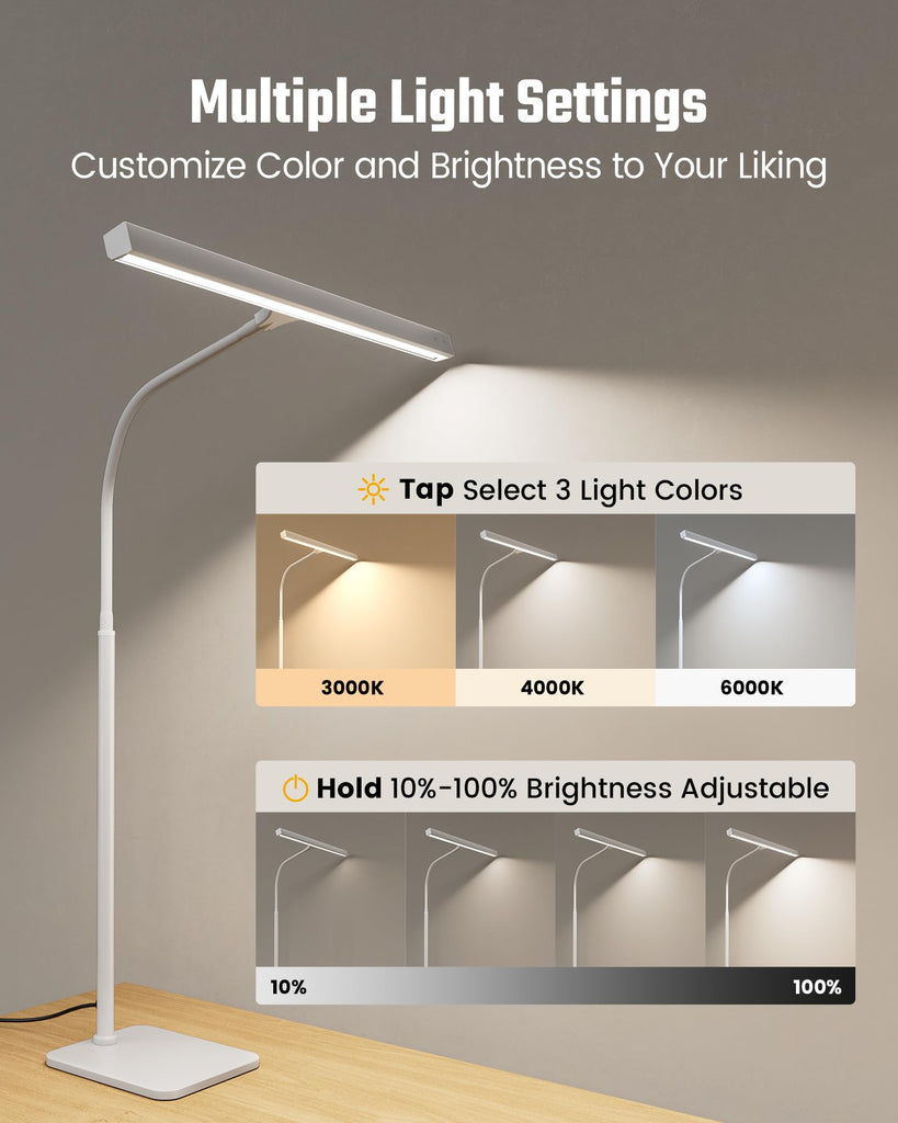 LED Desk Lamp, Eye-Caring Desk Light with Base