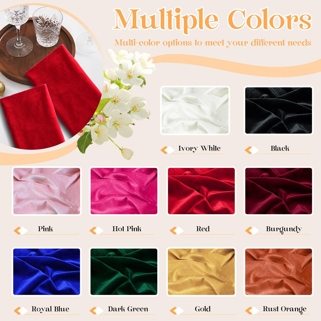 Red Velvet Fabric by The Yard, 1 Yard x 60 Inch Wide