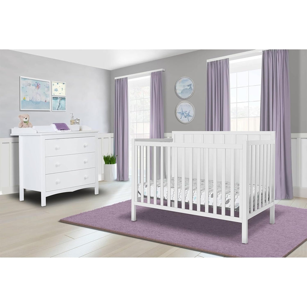 Crib Classic 4-in-1 Convertible Crib, Made of Wood, Non-Toxic Finish, Wooden Baby Bed, Toddler Bed, Child's