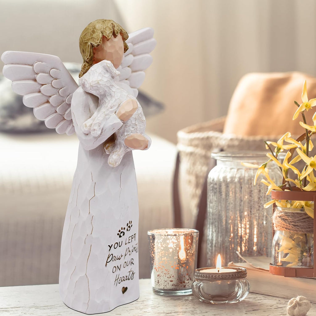 Dog Memorial Gifts for Loss of Dog Sympathy Gift Figurines White