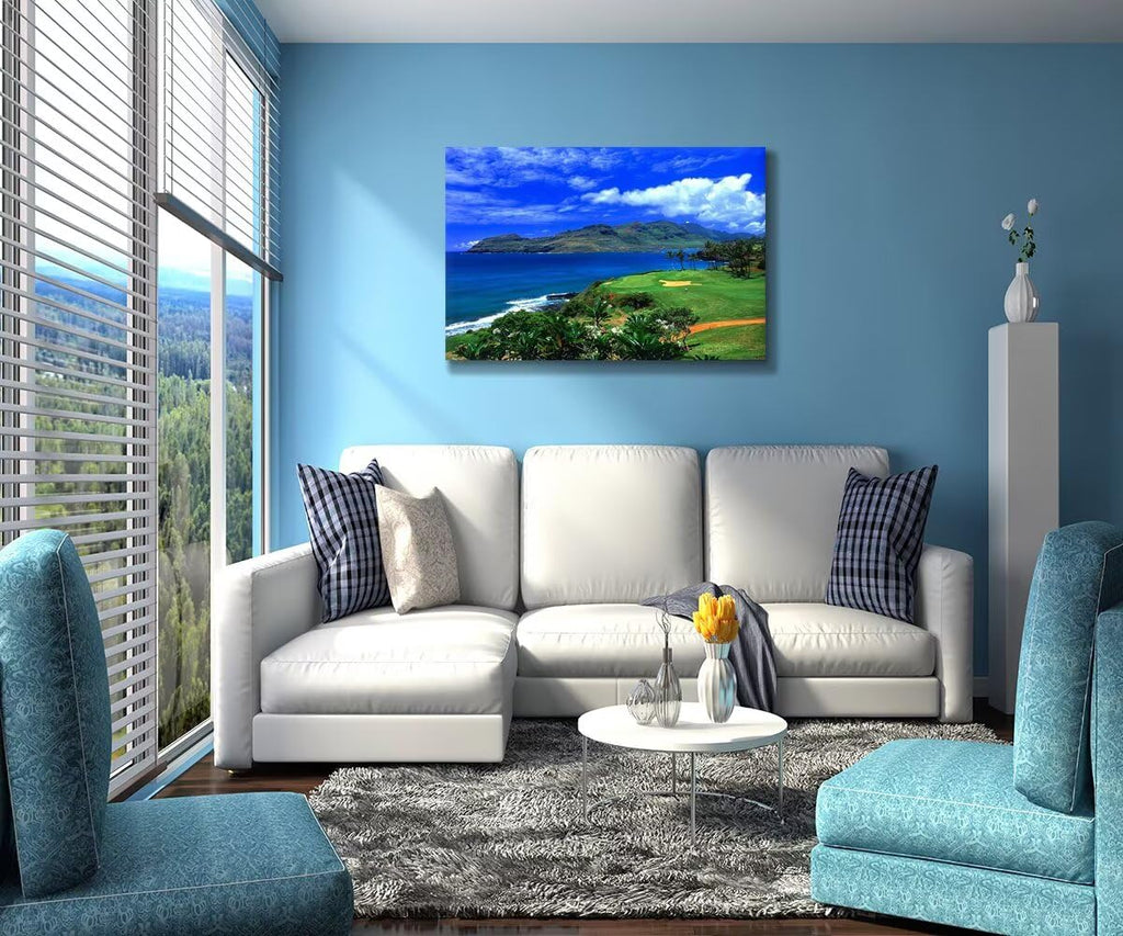 Lagoons Golf Course Wall Art Bedroom Bathroom Home Decoration Hawaii Ocean Golf Course Picture Poster Canvas Prints