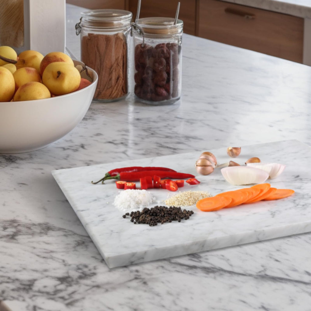 Italian Carrara Marble Cutting Board, 16x20inch Extra Large Hand Crafted Marble Slab for Cheese, Charcuterie, Pastry