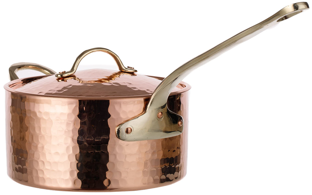 1mm Thick Hammered Unlined Uncoated Solid Copper Sugar Sauce Zabaglione Pan Candy Jam Caramel Dessert Pot with Lid