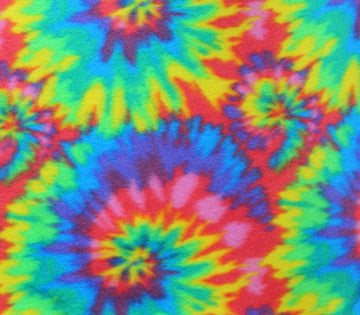 Polar Fleece Fabric Prints Spiral TIE DYE / 60" Wide Soft for Blanket, DIY Crafts APAREL