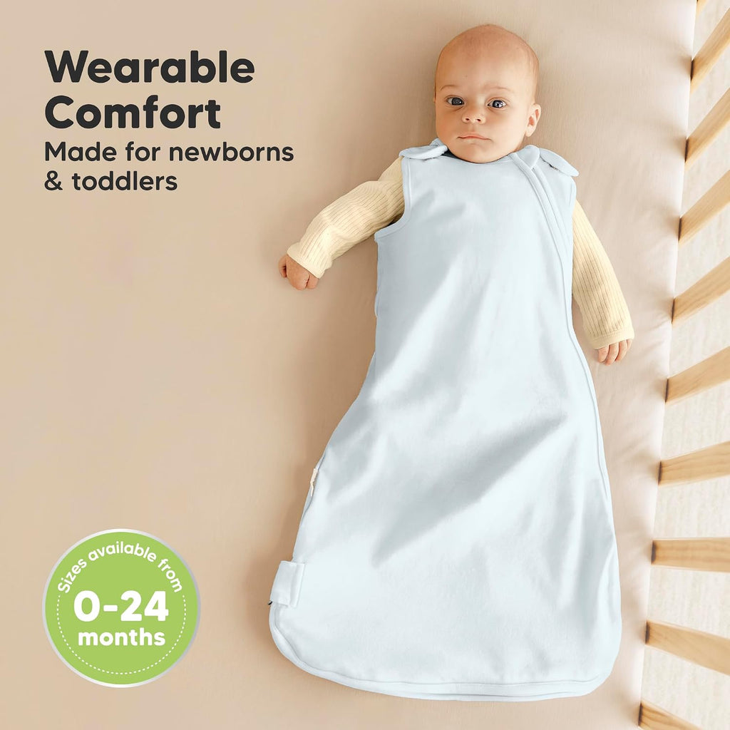 Pack Organic Baby Sleep Sacks, 100% Cotton 0.5TOG (Glacier, )