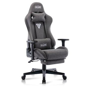 Fabric Gaming Chair with Footrest Thicken Seat Ergonomic Gaming Chair with 3D Armrest Breathable Fabric Gamer Chairs