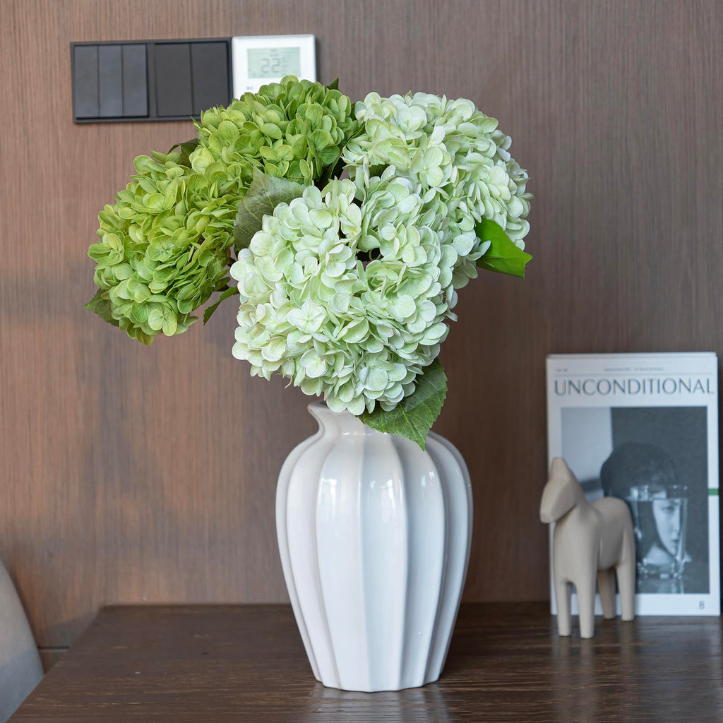 22in Soft Real Touch Hydrangea Artificial Flowers, Large Long Stem Latex Faux Flowers for Wedding Bouquet, Party