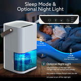 Dehumidifier Dual Core Compact Quiet for Home. Portable, Auto Shut OFF, 57OZ Water Tank. Delay