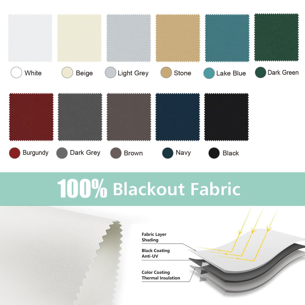 Motorized Blackout Valanced Window Shades, Remote Control Wireless and Rechargeable Roller Blinds with Top Valance