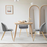FurnitureR Upholstered Velvet Dining Chair Mid Back Armless with Wood Legs for Home Kitchen Bedroom Living Room