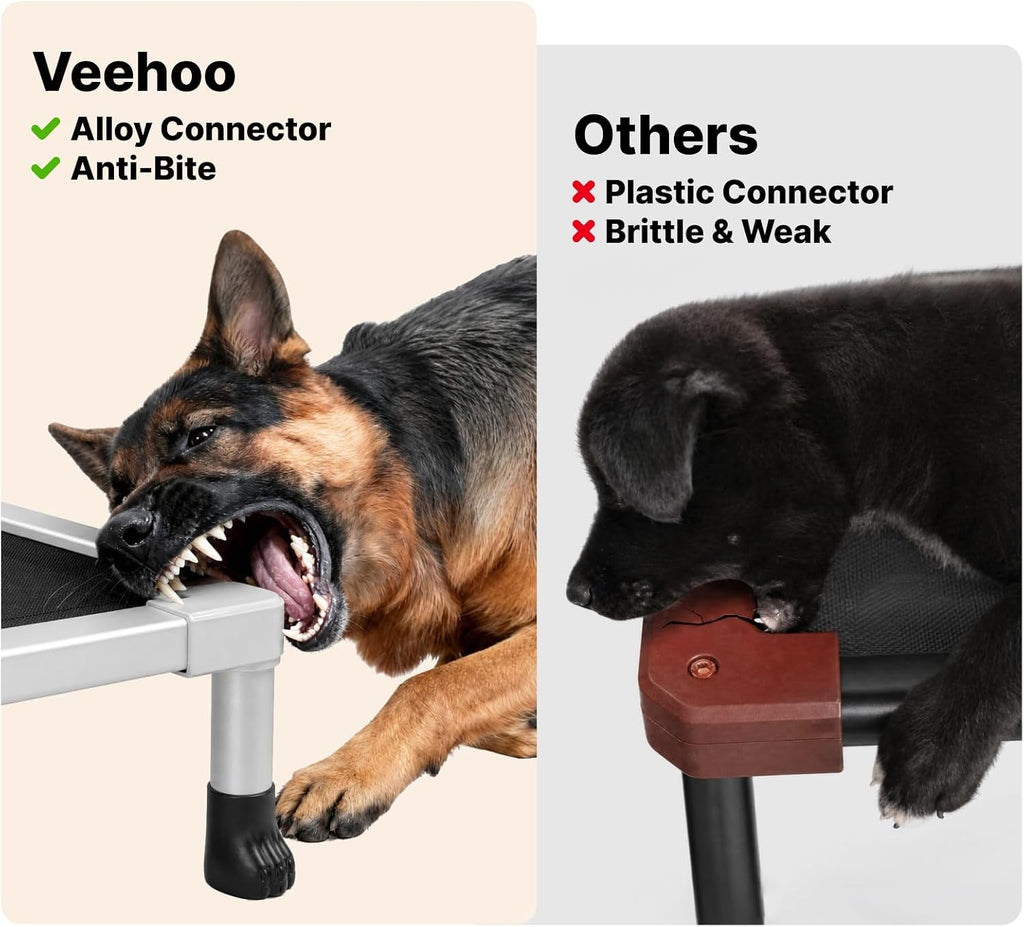 Chew Proof Elevated Dog Bed, Silver Aluminum Dog Cot, Pre-Assembled