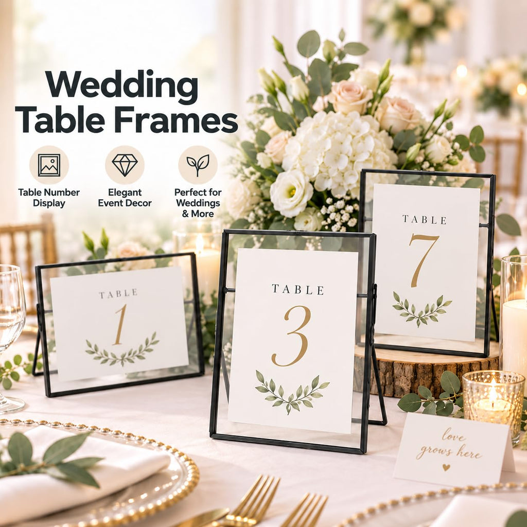 5x7 Picture Frame Black 8-Piece Floating Set