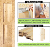 5-in-1 Design Solid Natural Pine Wood Barn Door, 26in Wide 84in High, Unfinished and Unassembled, wi