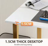 Computer Desk,Home Office Desk, Modern Simple Style Study Writing (Gold, 55 Inch)