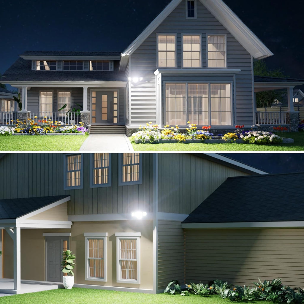 80W LED Dusk to Dawn Flood Lights,8000LM White Exterior Security Outdoor Lighting,IP65 Waterproof Outdoor 3