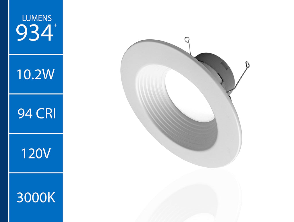 DLR56(v6) 5/6-inch White 900 Lumen 3000K Recessed LED Downlight with Baffle (12 Pack) (DLR566091203KWHBF-12)