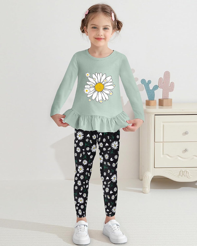 Girls' clothing sets Fall Long Sleeve Top Pants Set