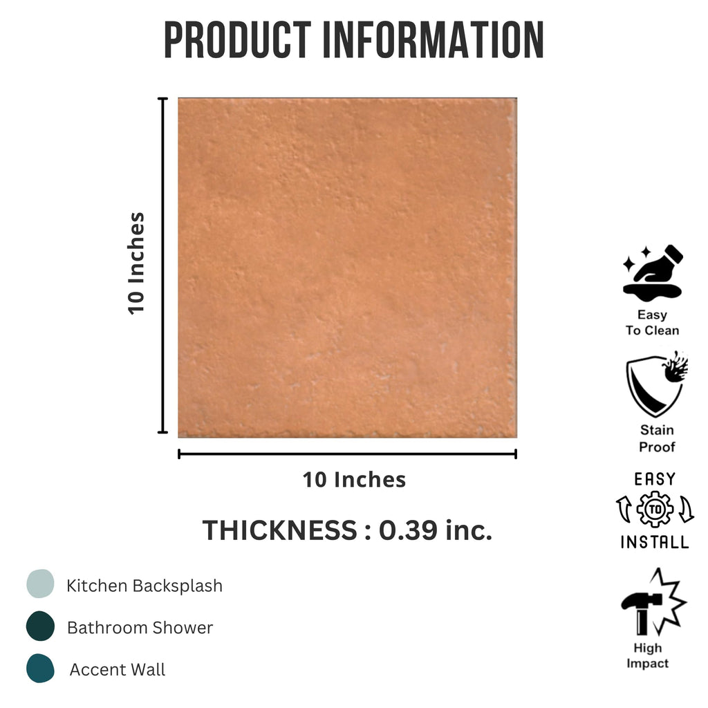 MS Antico 10x10 Red Cotto Look Matte Porcelain Tile - 1 Piece