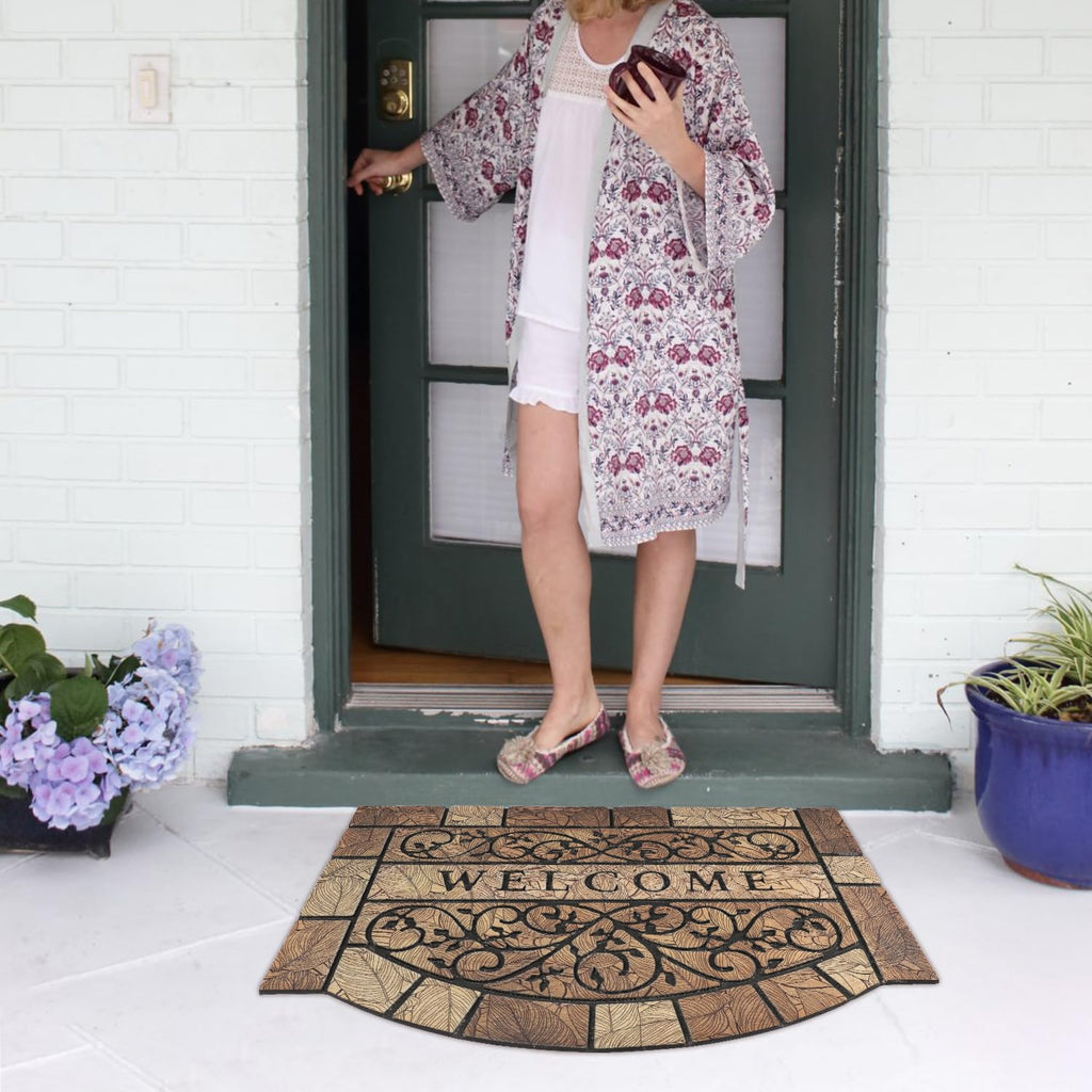 Durable Welcome Door Mats, 24"x36" Heavy-Duty Large Welcome Mat for Front Door with Non-Slip Rubber Backing, Door