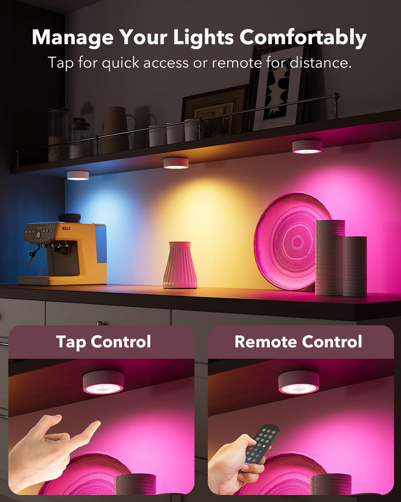 USB Rechargeable Puck Lights, Motion Sensor Cabinet Lighting