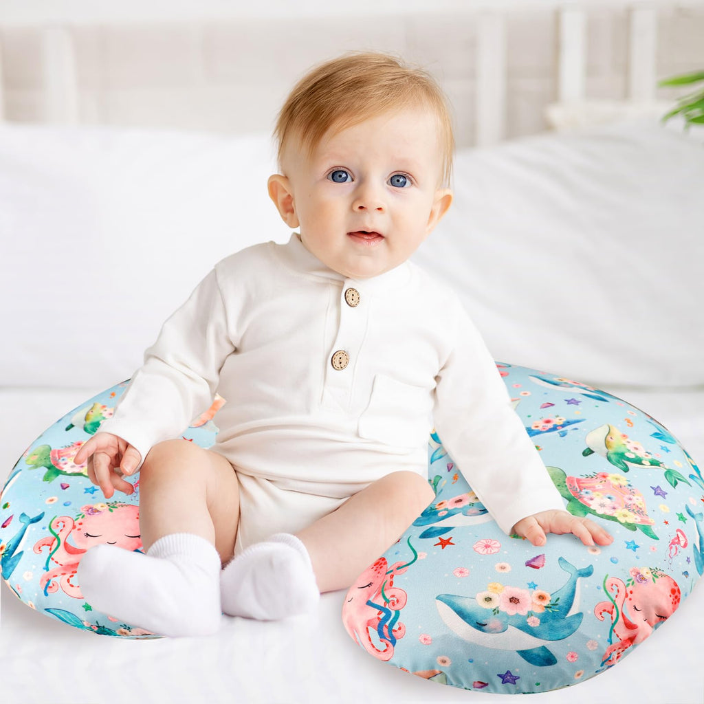 Nursing Pillow Cover Stretchy Removable Cover for Breastfeeding Pillows, Ultra Soft Comfortable Slipcover for Baby