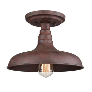 Vintage Retro Rustic Metal Barn Semi Flush Mount Ceiling Light