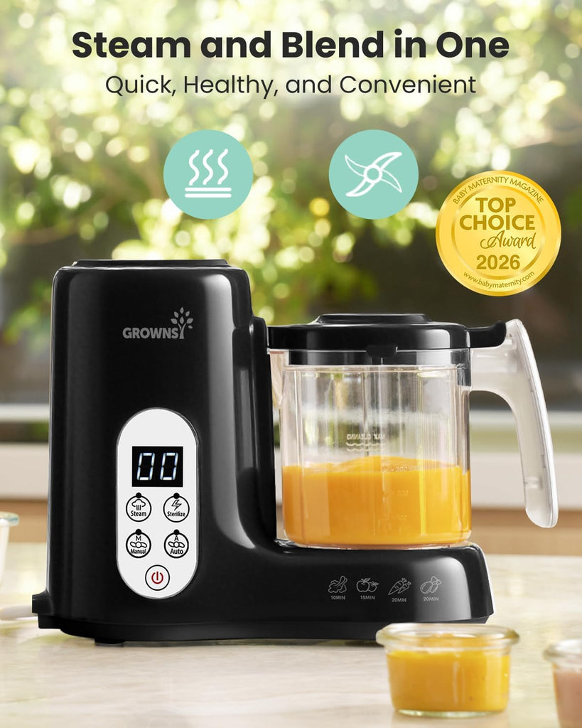 Baby Food Maker, Steamer & Blender Baby Food Processor, Black