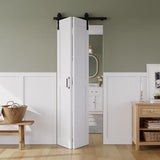 Bifold Barn Door 30" x 84", MDF Bi-Fold Sliding Closet Doors with Hardware Kit Included, Pre-Finishe