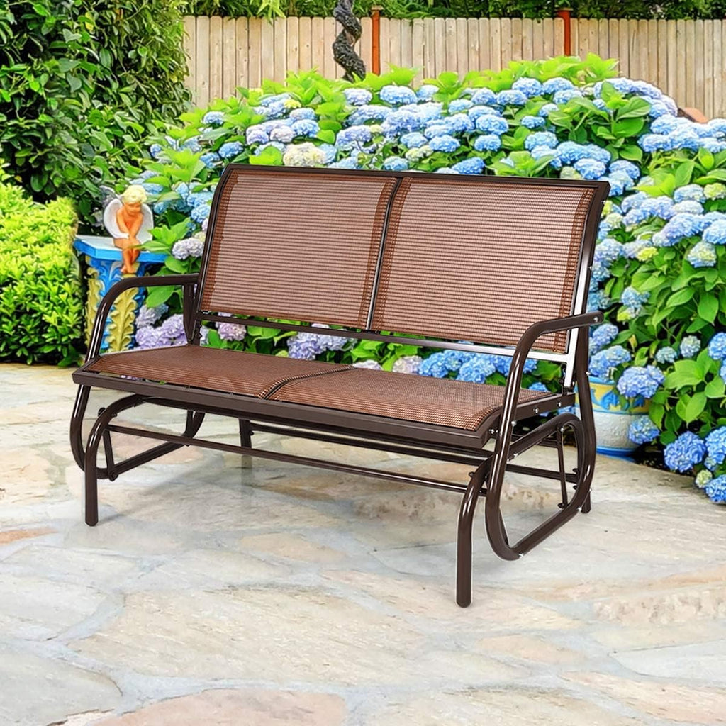 Swing Glider Chair 48 Inch with Spacious Space, 2 People Lounge Cozy Patio Bench Outdoor & Indoor , Backyard