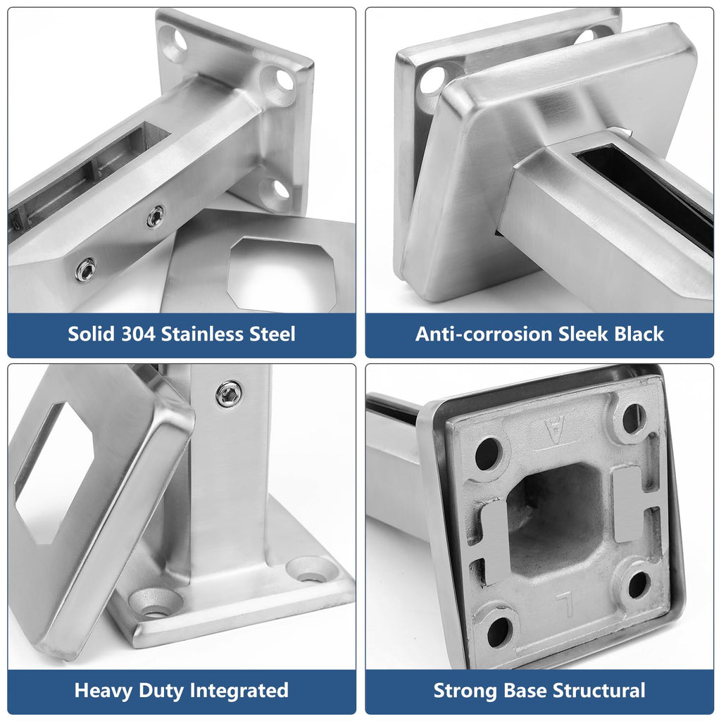 10 Pack Glass Railing Spigots 304 Stainless Steel Heavy-Duty