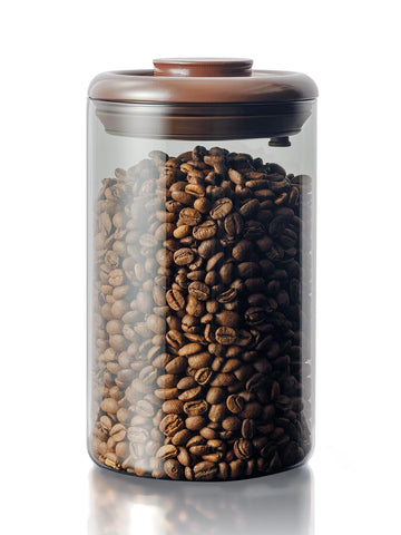Airtight Coffee Canister, 13oz Kitchen Glass Jar with Pop-Top Lid