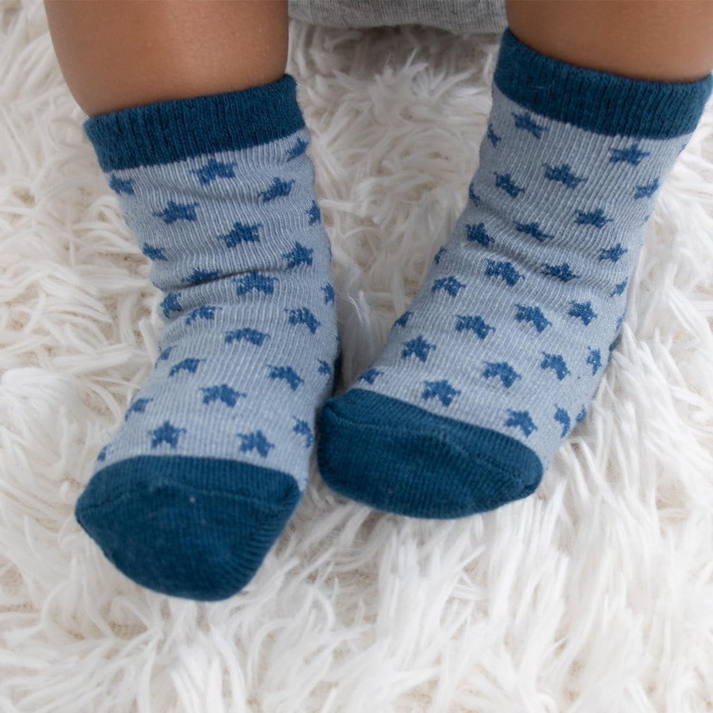 Baby Boy Socks Set of Non-Slip Grip, Soft Cotton & Toddler Socks - Bold