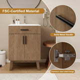 24" Bathroom Vanity with Sink, Vanity Combo with Two Soft Close Cabinet Doors