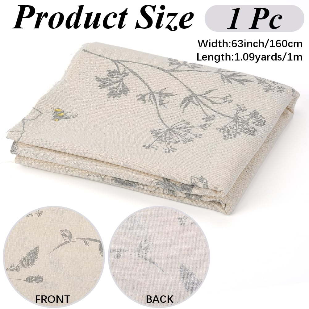 1 Yard 63 Inch Mixed Color Cotton Linen Fabric Floral Pattern for Sewing Making Quilting DIY Home Decor DIY Crafts