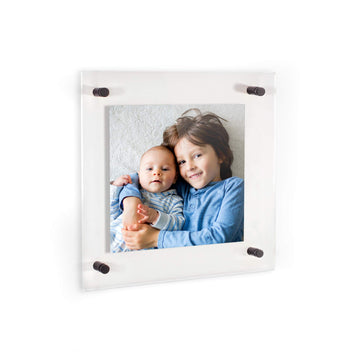 Floating Frame for Pictures Up To 10x10 inches (Full Frame is 14x14) with 13x19mm Black Acrylic Standoff Hardware
