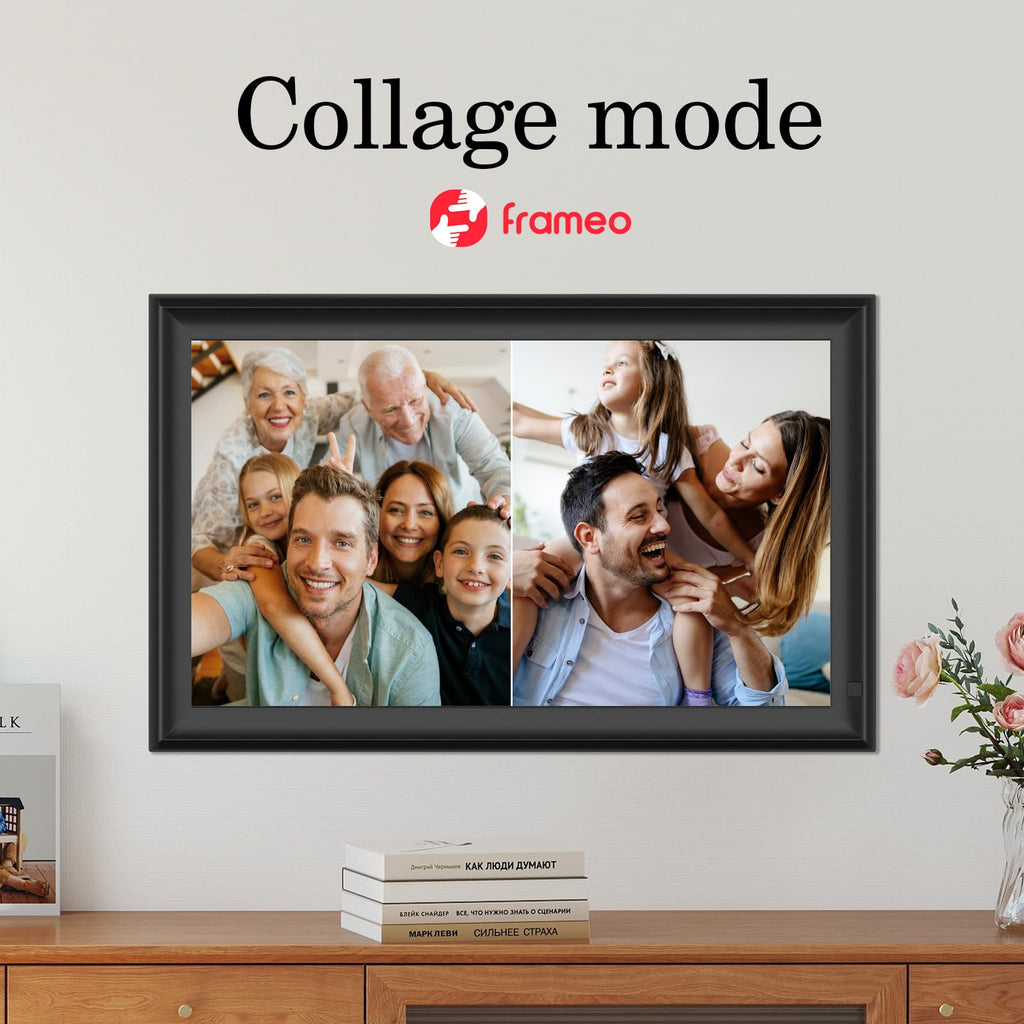 15.6 inch Digital Photo Frame with 1920x1080 FHD IPS LCD Touch Screen, Dual-WiFi Share Photos & Videos Via Frameo
