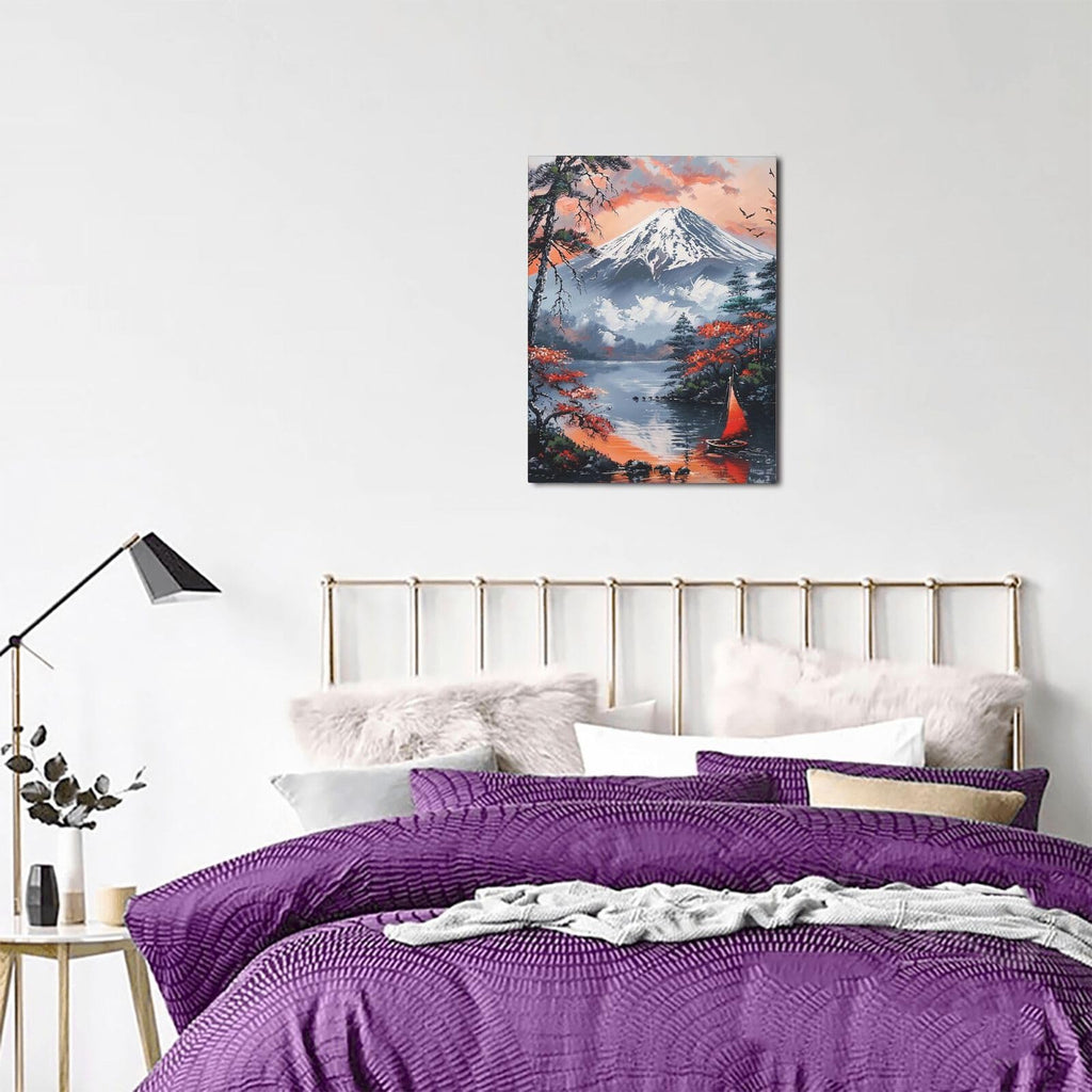 Mount Fuji Canvas Wall Art Japanese Print Painting Framed ArtWork 16"x20"