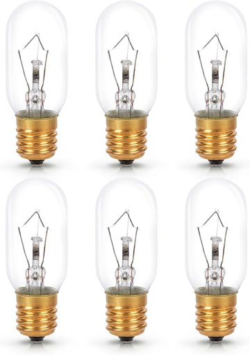 Appliance Light Bulb T8 40W 300°C/572°F Rated E17, 6 Pack